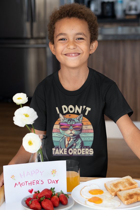CAMISETA  CLASSIC INFANTIL, CAT I DON'T TAKE ORDERS-2 A 14 ANOS