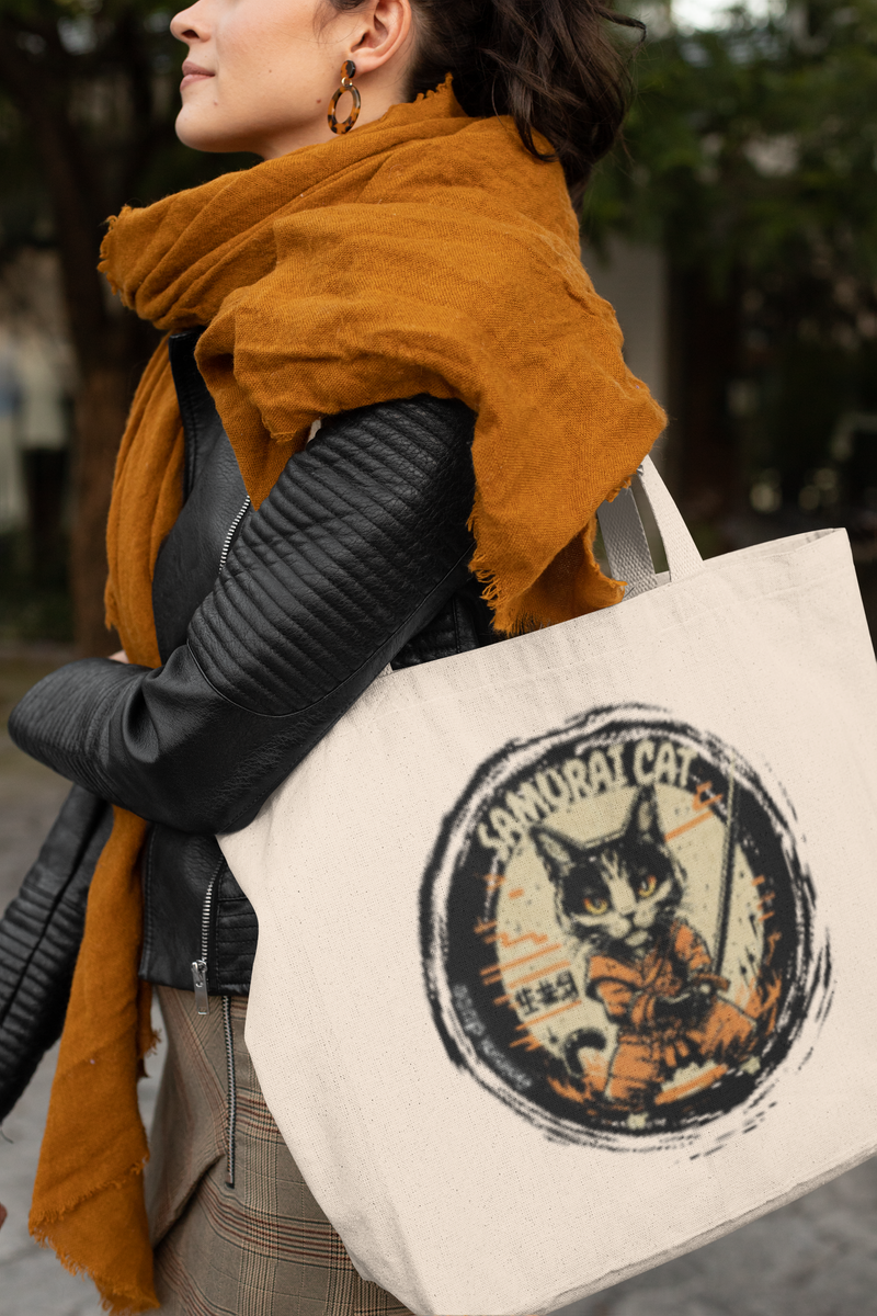 Nome do produto: ECOBAG GRANDE CRU, SAMURAI CAT, 100%ALGODAO