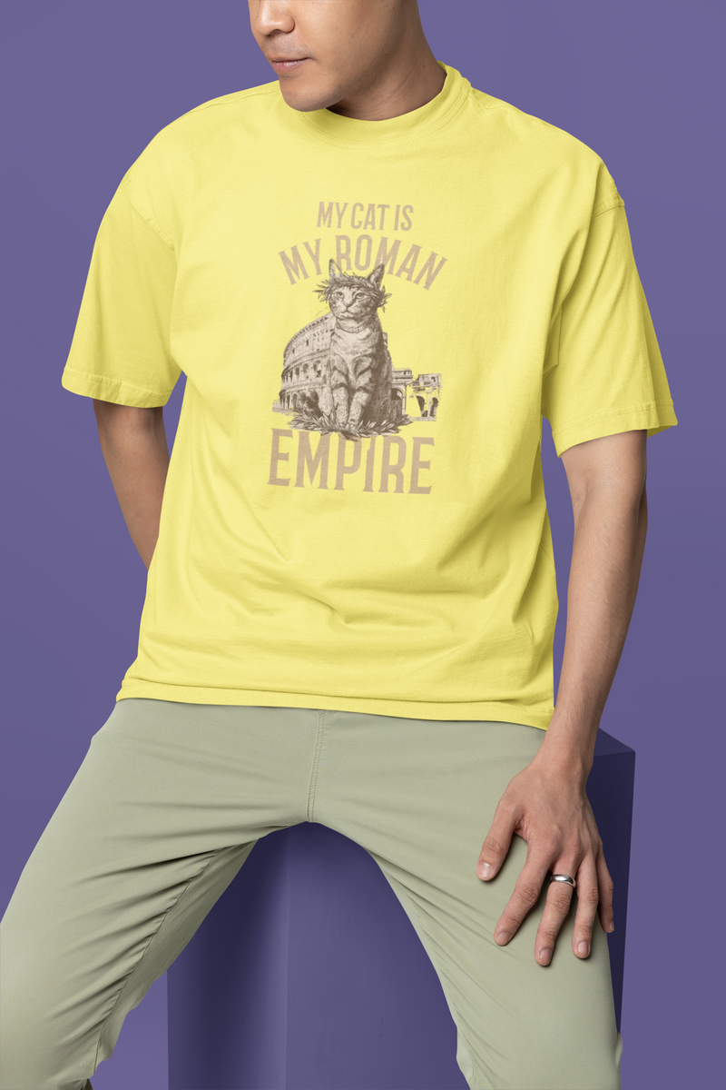 Nome do produto: CAMISETA T-SHIRT ESTONADA, MY CAT IS MY ROMAN