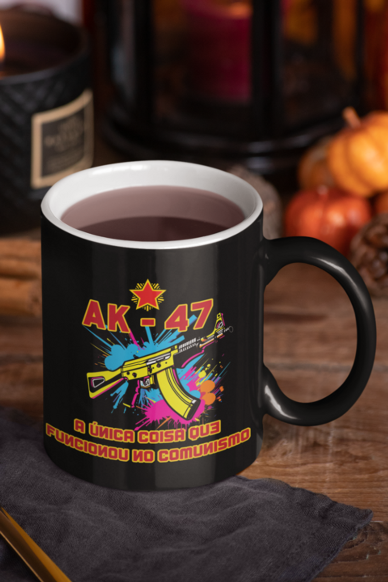 Nome do produto: Caneca AK-47 Comunismo (Preta)