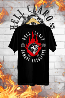 Hell Claro Demons Selo Camiseta Oficial - Prime Flame Edition - Preta