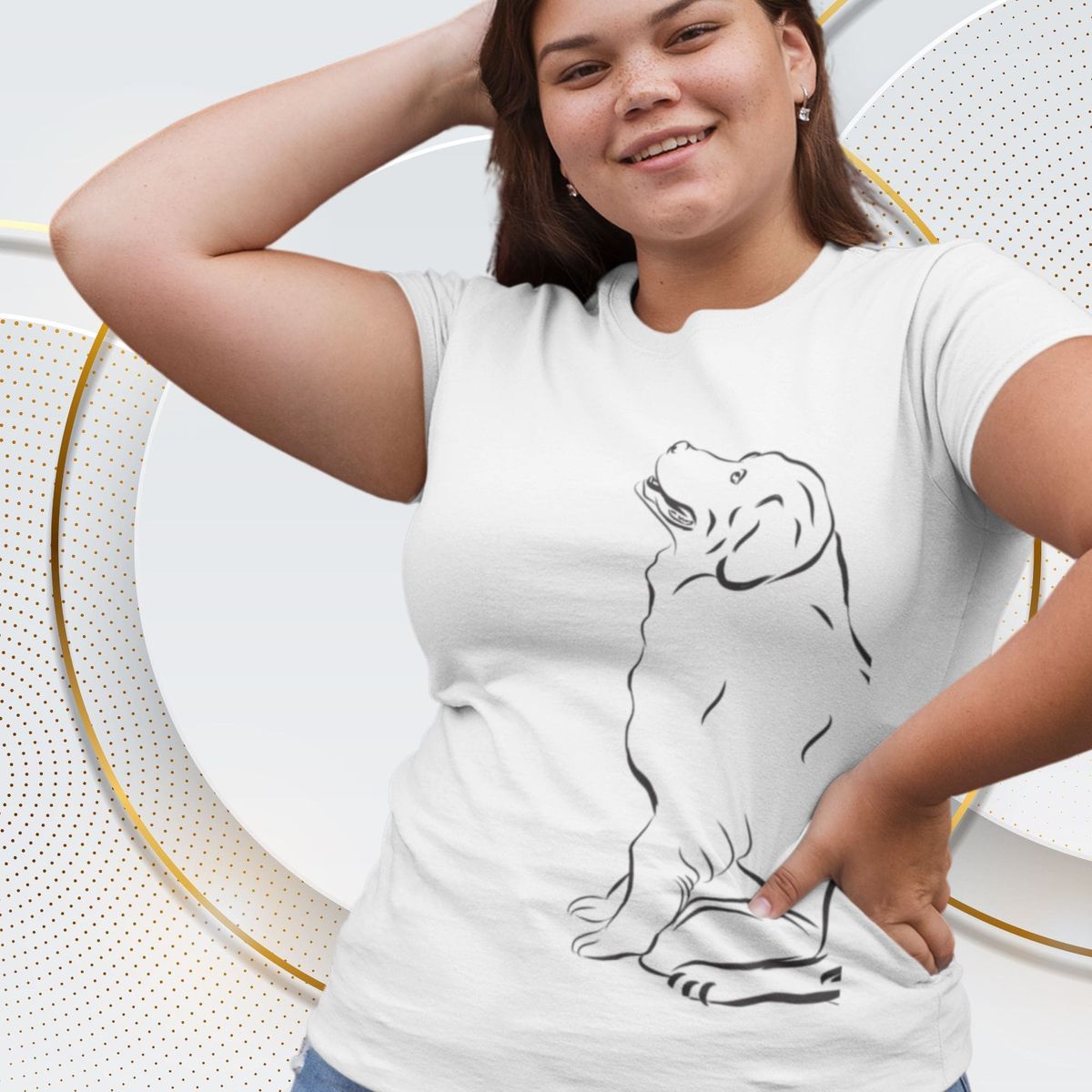 Nome do produto: Camiseta Feminina Plus Size Dog