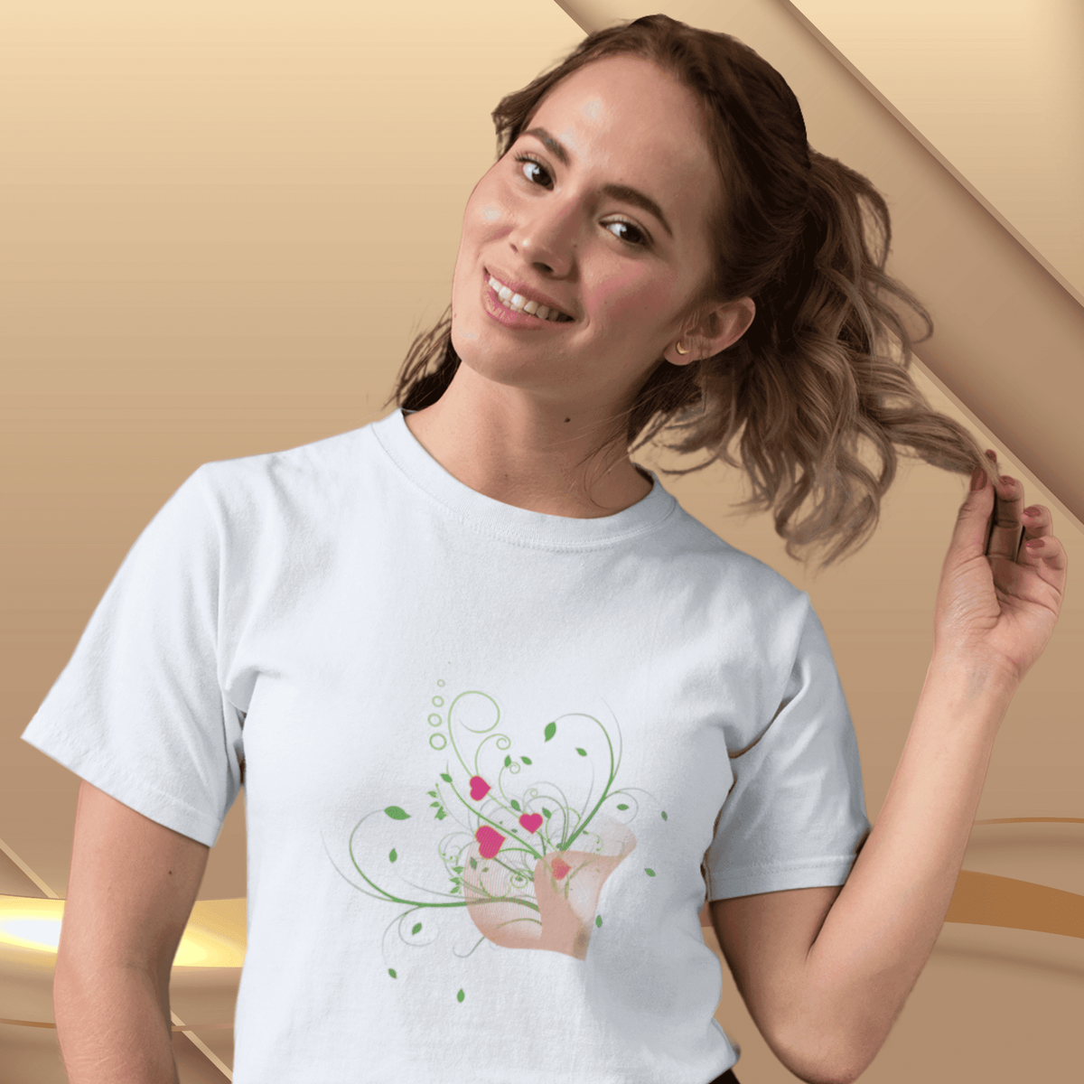 Nome do produto: Camiseta Feminina T-shirt Flores