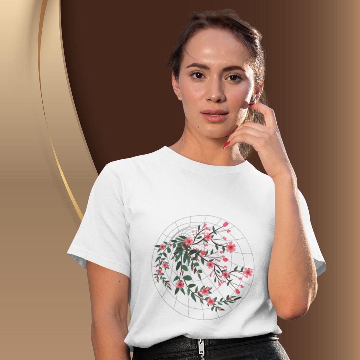 Nome do produto: Camiseta Feminina T-shirt Coleção Flores