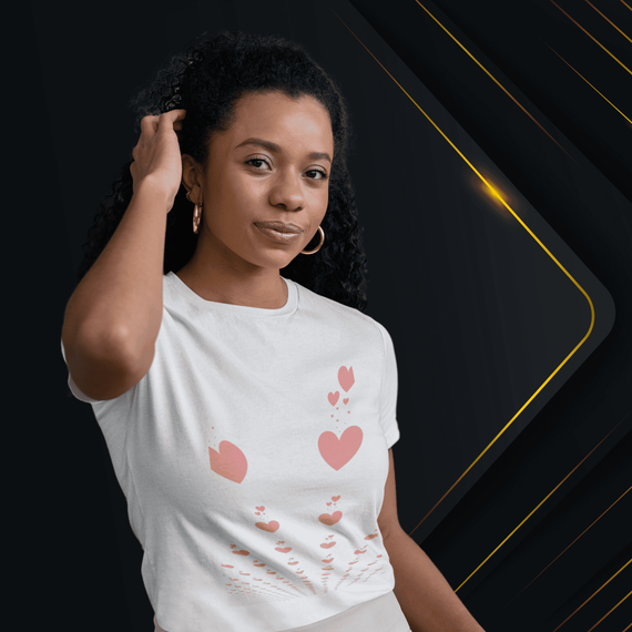 Camiseta Feminina T-shirt Corações