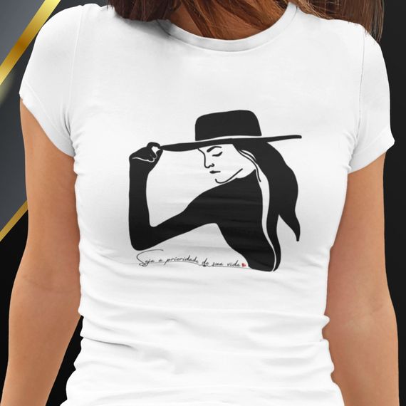 Camiseta Feminina Baby Long Seja A Prioridade De Sua Vida