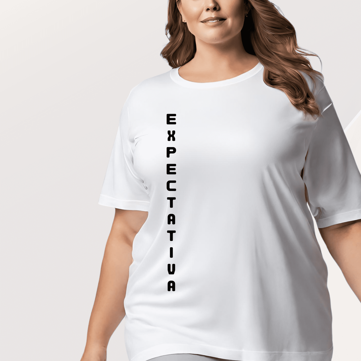 Nome do produto: Camiseta Feminina Plus Size Expectativa