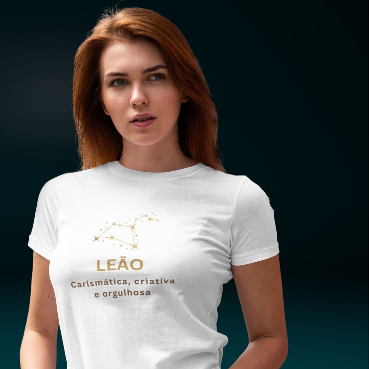 Nome do produto: Camiseta Feminina Baby Long Signo-Leão