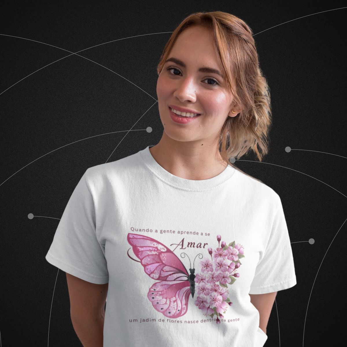 Nome do produto: Camiseta Feminina T-shirt Jardim De Flores 
