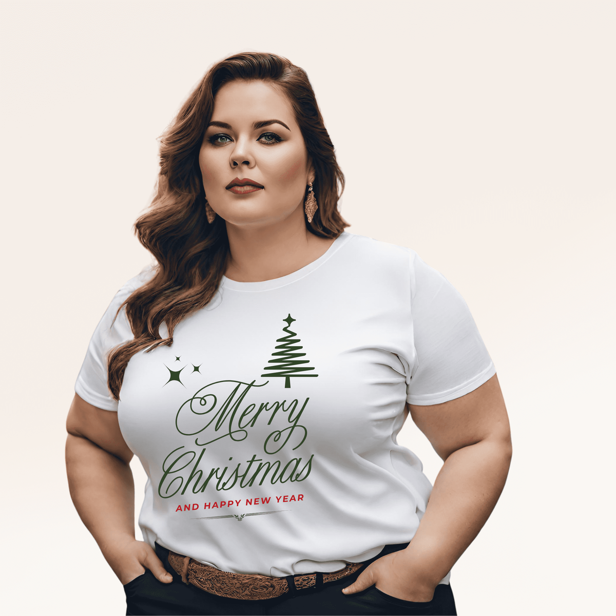 Nome do produto: Camiseta Feminina Plus Size Coleção Fim De Ano