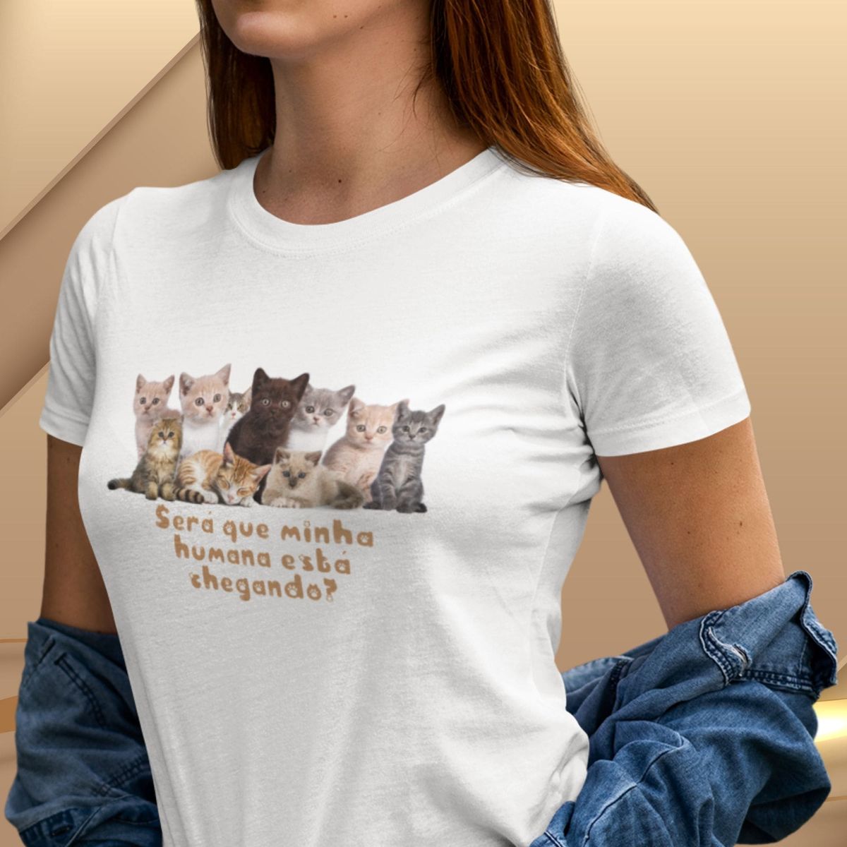 Nome do produto: Camiseta Feminina Baby Long Minha Humana