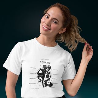 Nome do produtoCamiseta Feminina T-shirt Signo-Aquário