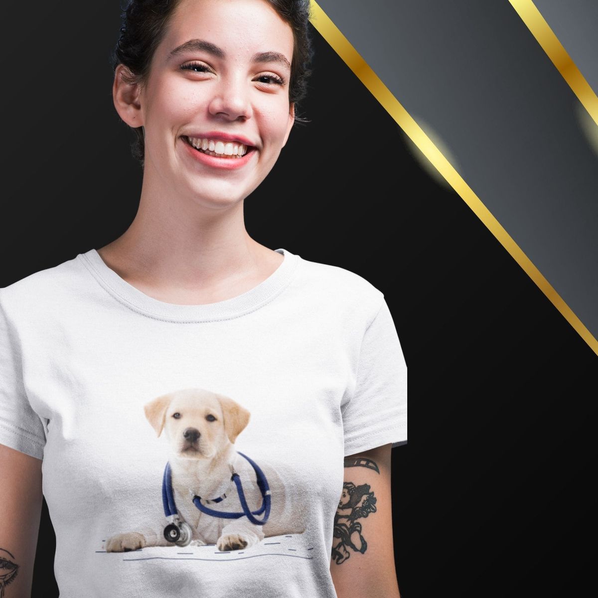 Nome do produto: Camiseta Feminina Baby Long Cão Veterinário