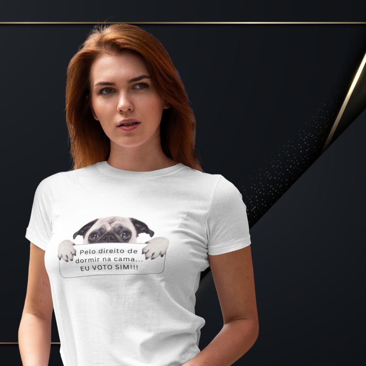 Nome do produto: Camiseta Feminina Baby Long Voto Sim Direito A Dormir Na Cama