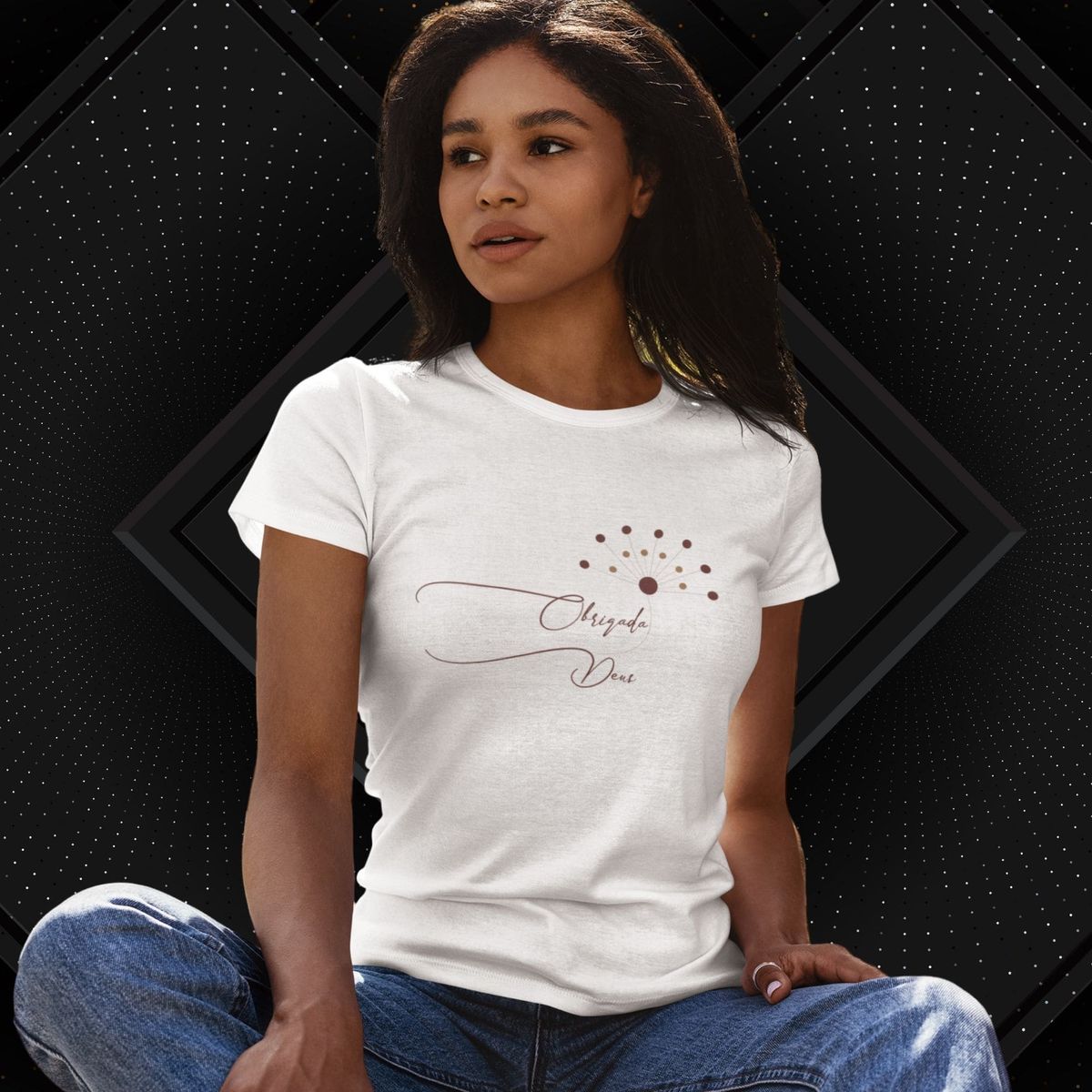 Nome do produto: Camiseta Feminina Baby Long Obrigado Deus