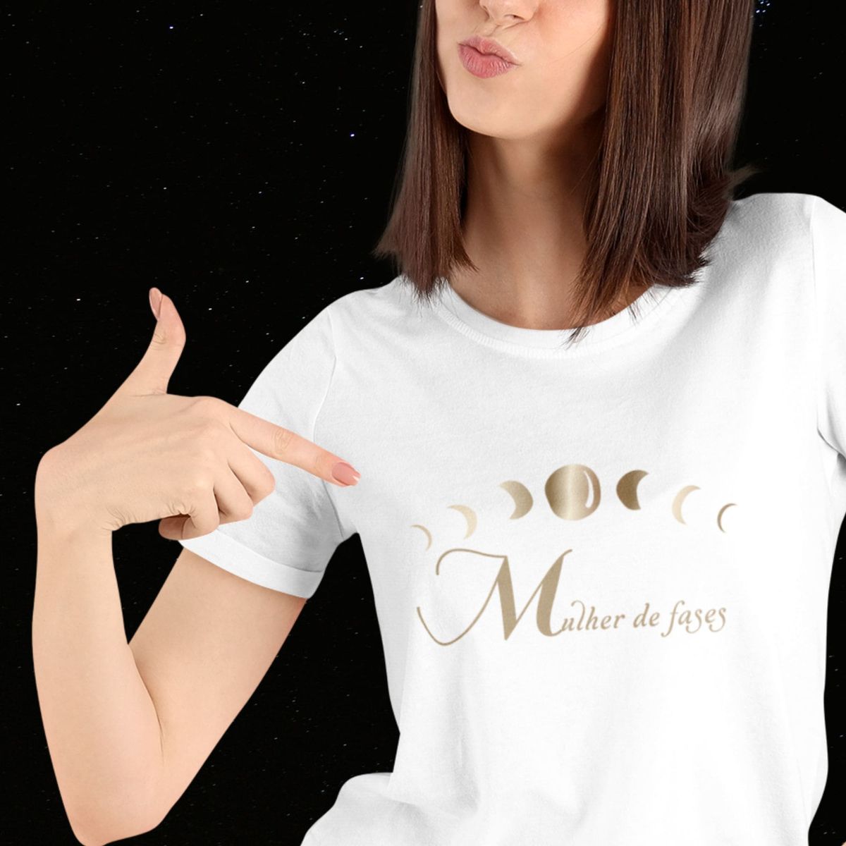 Nome do produto: Camiseta Feminina T-shirt Mulher De Fases