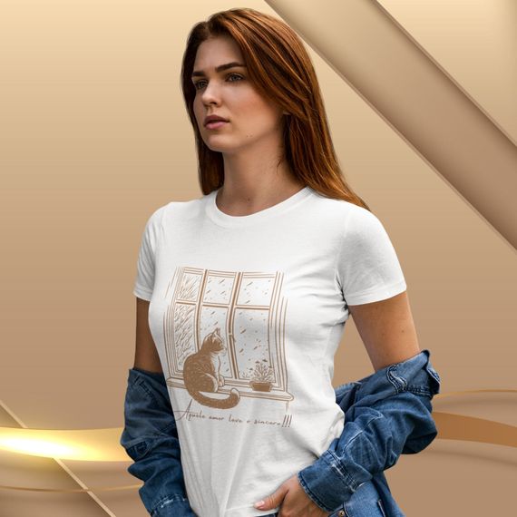 Camiseta Feminina Baby Long Aquele Amor Leve E Sincero