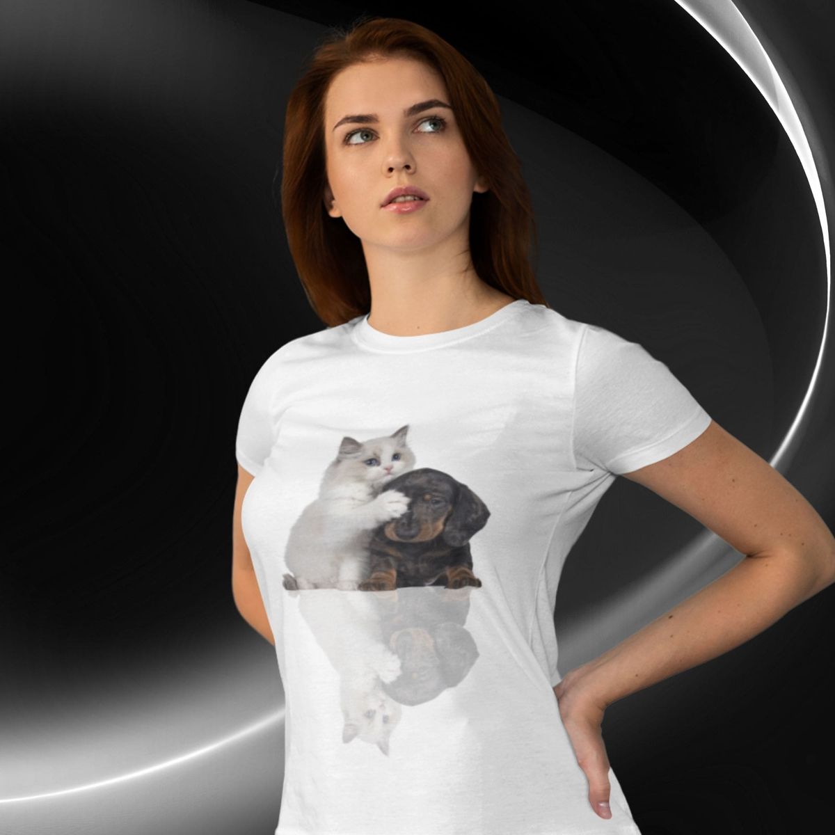 Nome do produto: Camiseta Feminina Baby Long Ragdoll & Dachshund