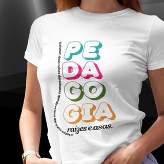 Camiseta Feminina Baby Long-Professora-Pedagogia Raízes E Asas