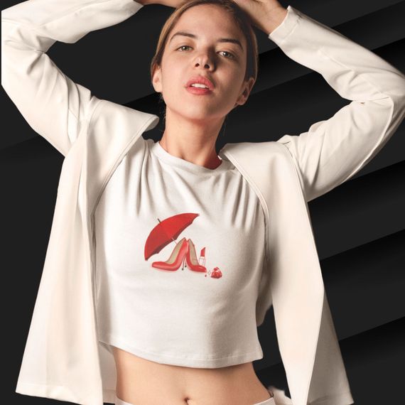 Camiseta Feminina Cropped Coisas De Mulher