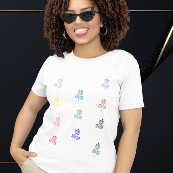 Camiseta Feminina T-shirt Coleção Flores