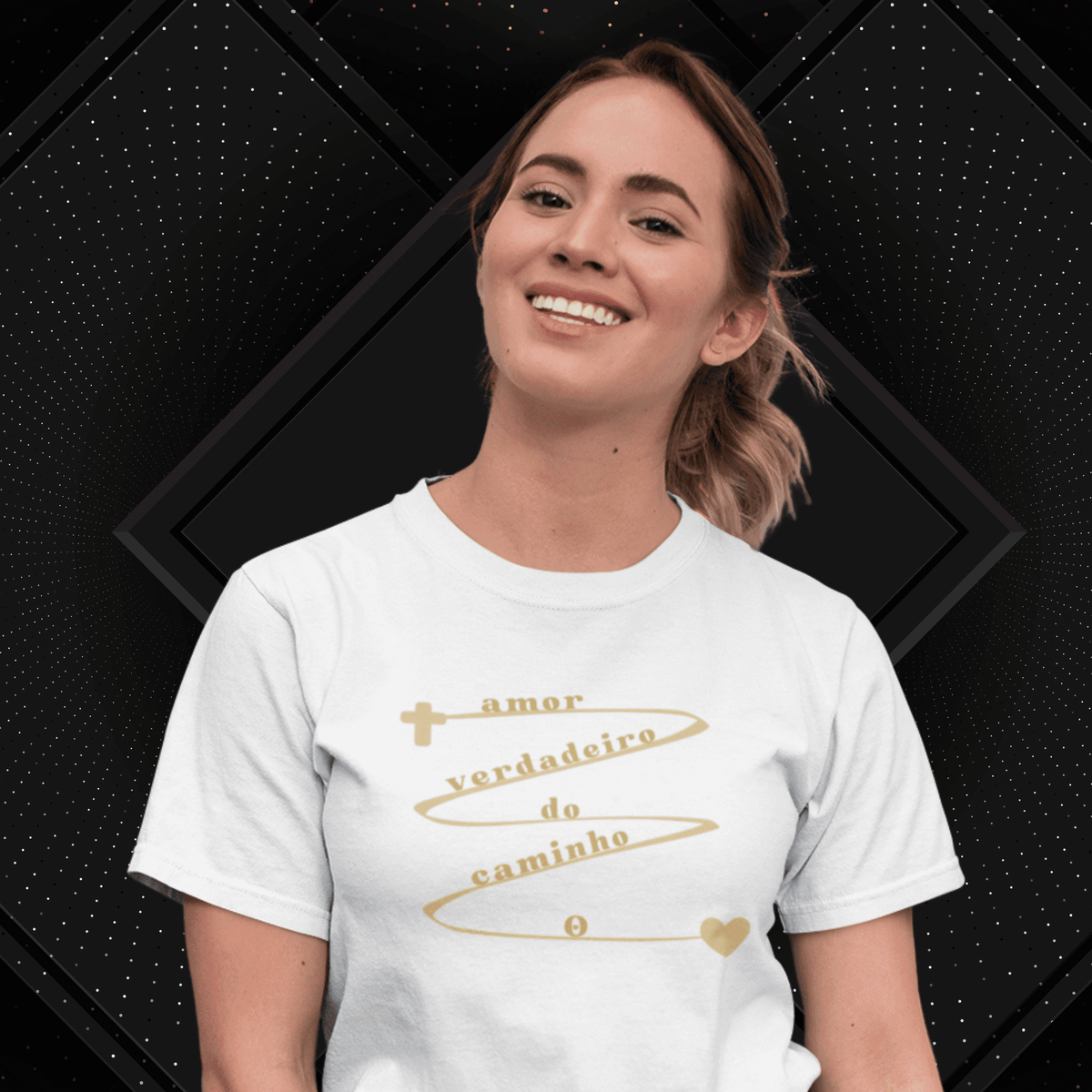 Nome do produto: Camiseta Feminina T-shirt O Caminho Do Verdadeiro Amor