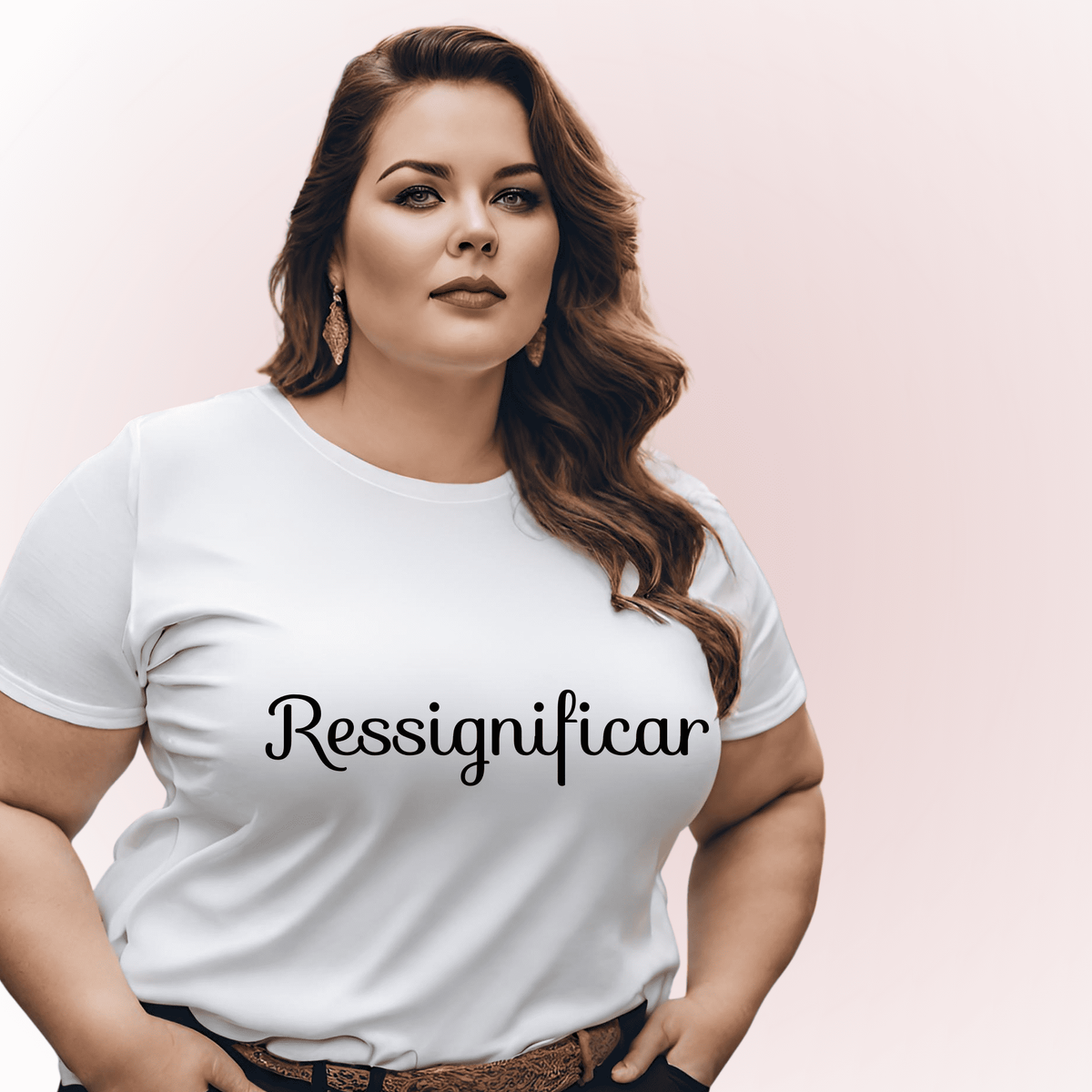 Nome do produto: Camiseta Feminina Plus Size Ressignificar