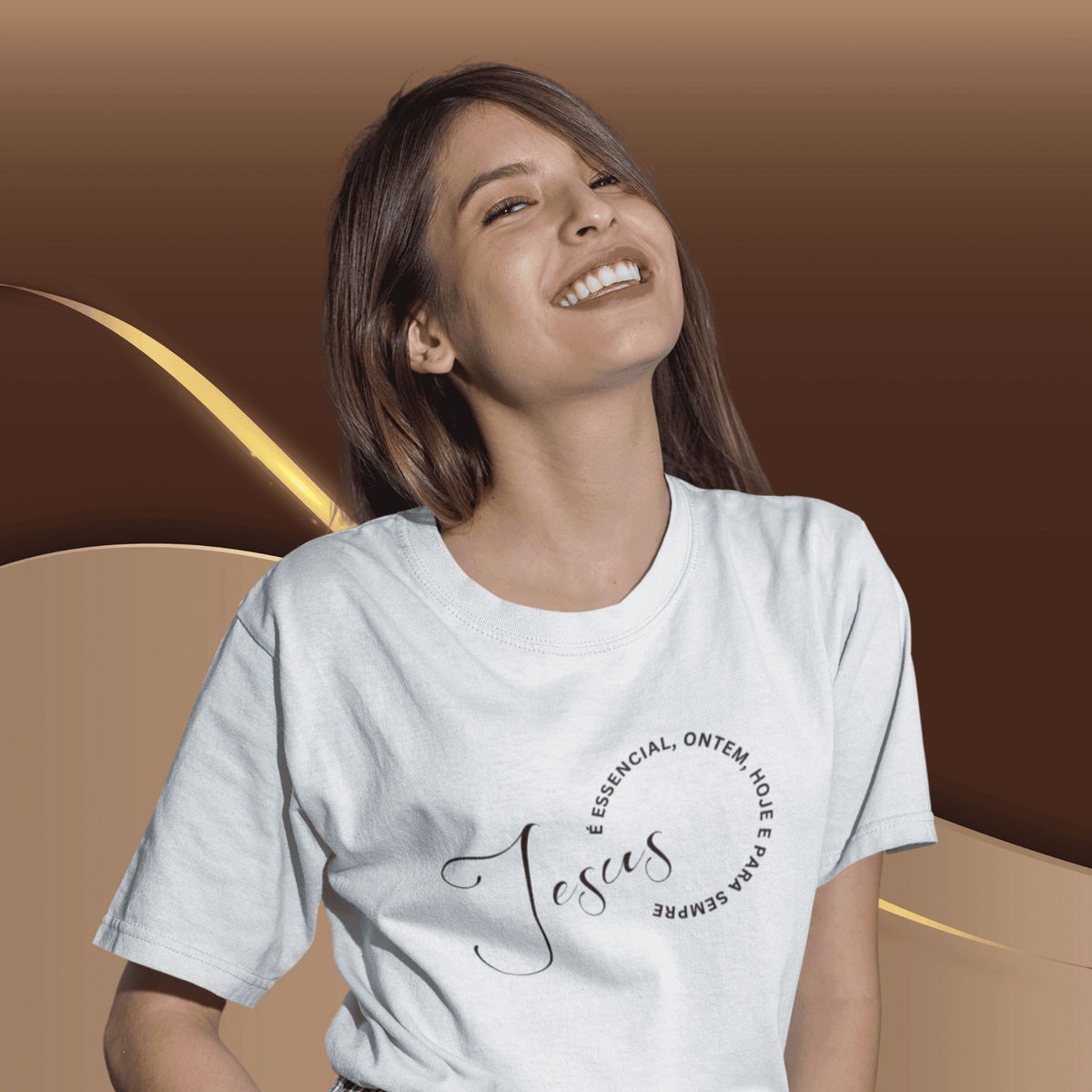 Nome do produto: Camiseta Feminina T-shirt Jesus Sempre