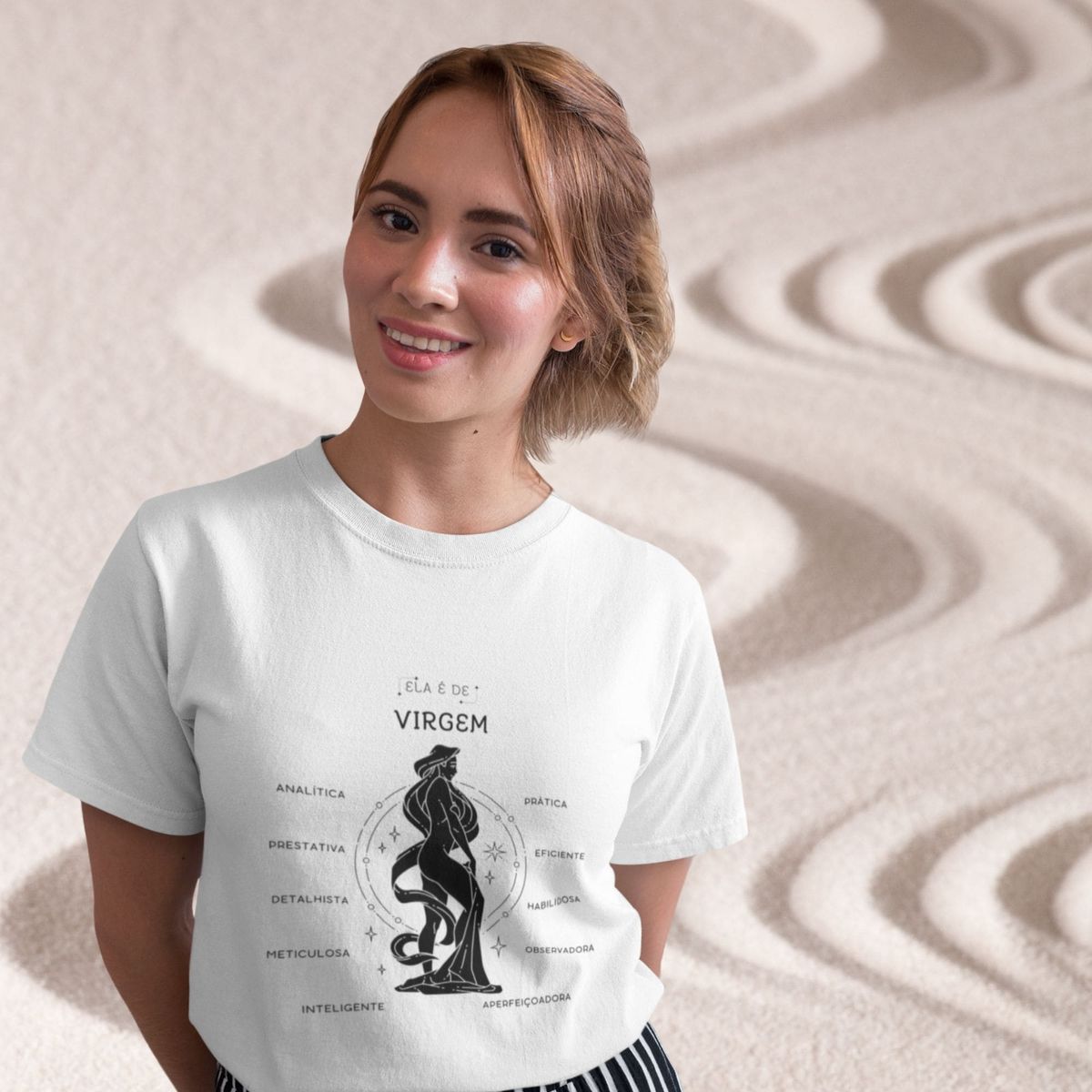 Nome do produto: Camiseta Feminina T-shirt Signo-Virgem