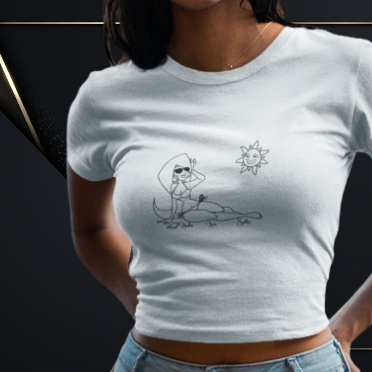 Nome do produto: Camiseta Feminina Cropped Linda Leve Solta