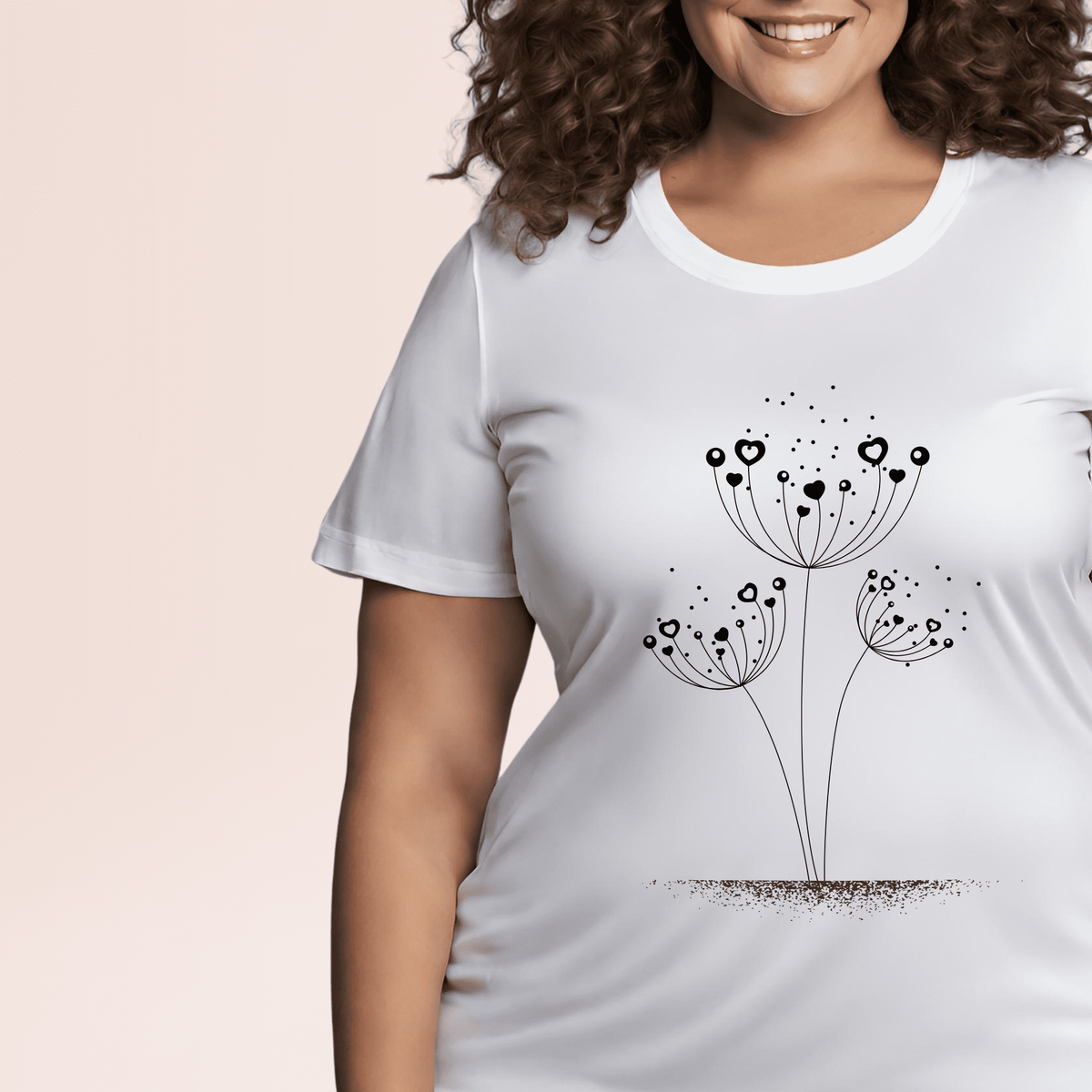 Nome do produto: Camiseta Feminina Plus Size Coleção Flores