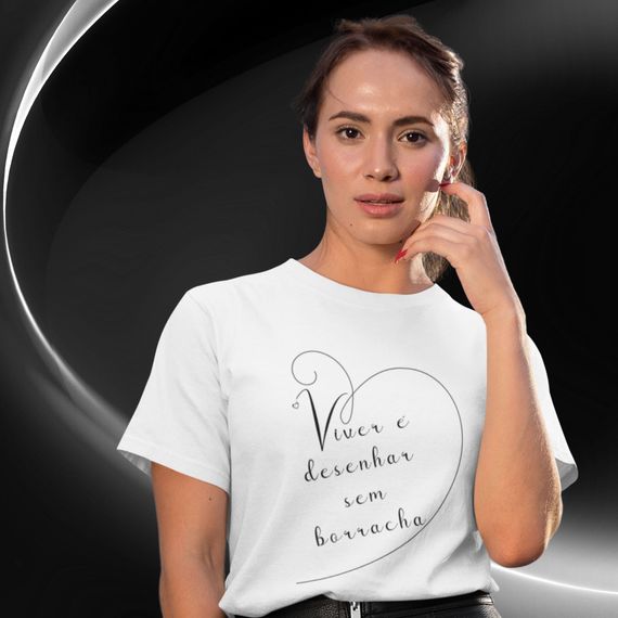 Camiseta Feminina T-shirt Viver É Desenhar Sem Borracha