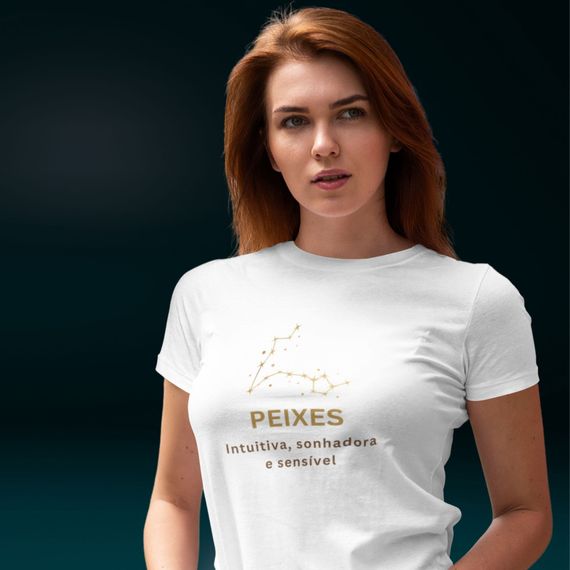 Camiseta Feminina Baby Long Signo-Peixes