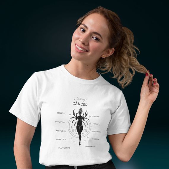 Camiseta Feminina T-shirt Signo Cãncer
