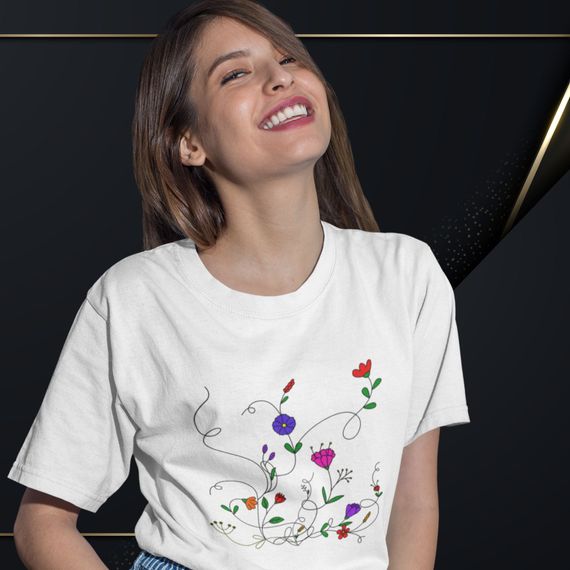 Camiseta Feminina T-shirt Coleção Flores