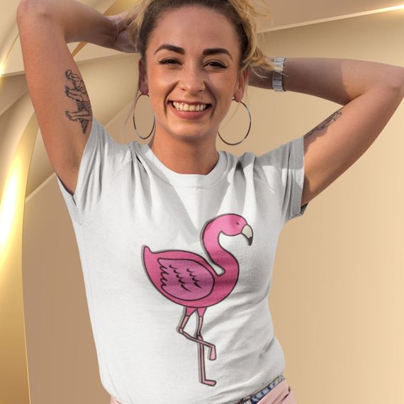 Camiseta Feminina Baby Long A Flaminga Lili