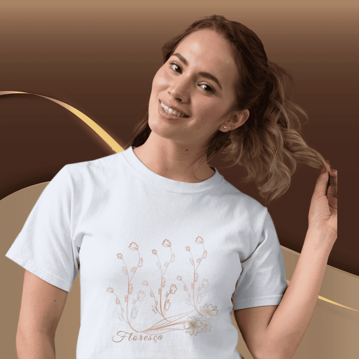 Nome do produto: Camiseta Feminina T-shirt Floresça