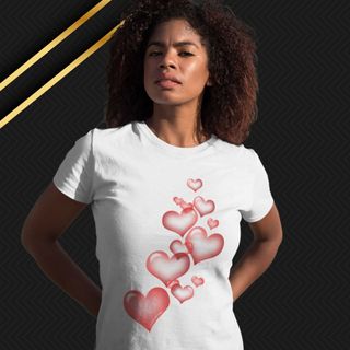 Camiseta Feminina T-shirt Corações
