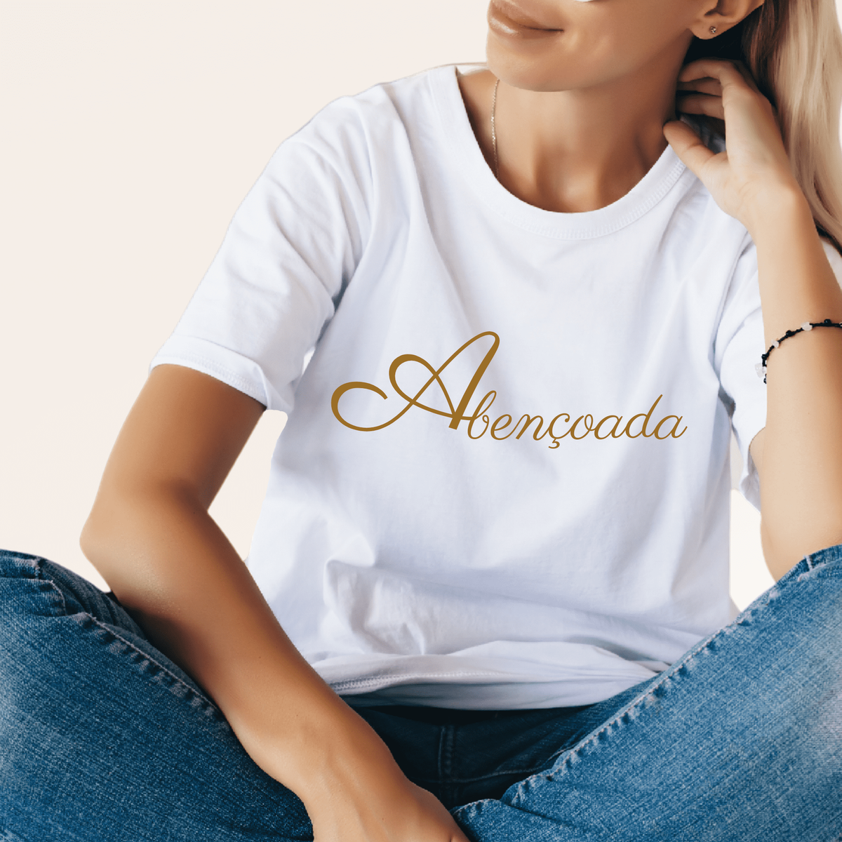 Nome do produto: Camiseta Feminina T-shirt Abençoada