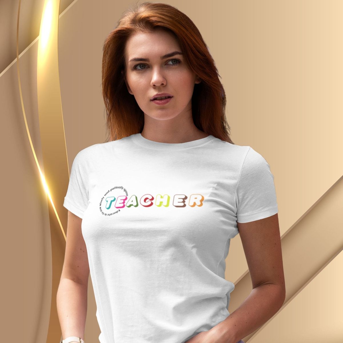 Nome do produto: Camiseta Feminina Baby Long-Professora-Teacher