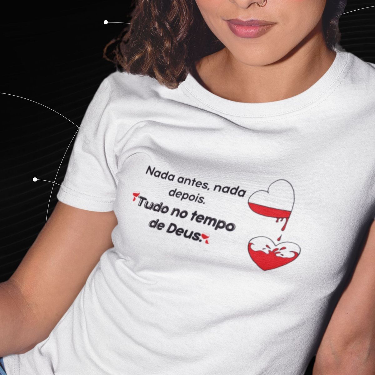 Nome do produto: Camiseta Feminina Baby Long Nada Antes, Nada Depois. Tudo No Tempo De Deus