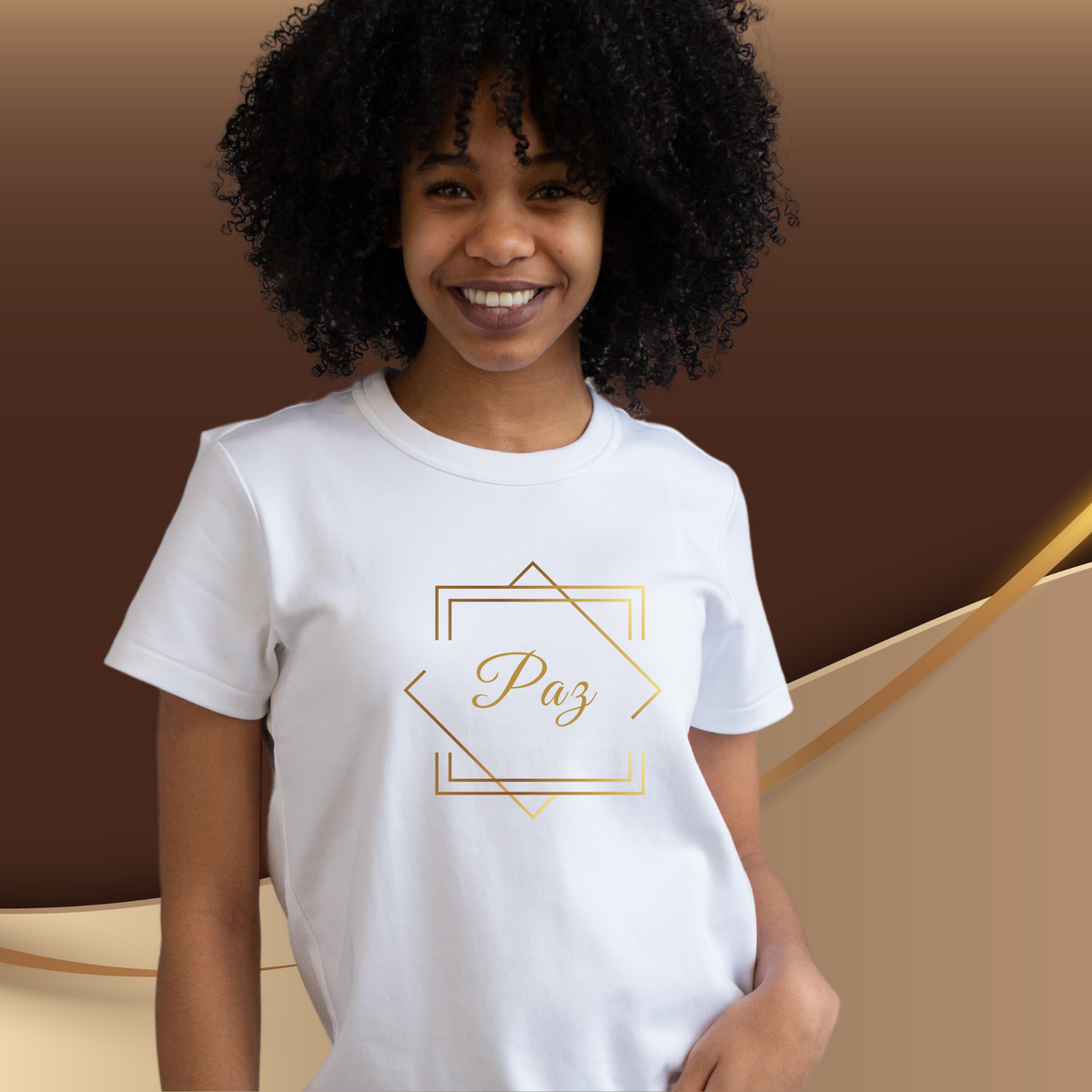 Nome do produto: Camiseta Feminina T-shirt Paz