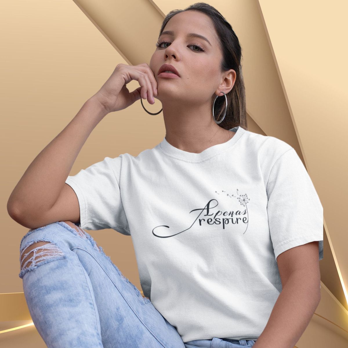 Nome do produto: Camiseta Feminina T-shirt Apenas Respire