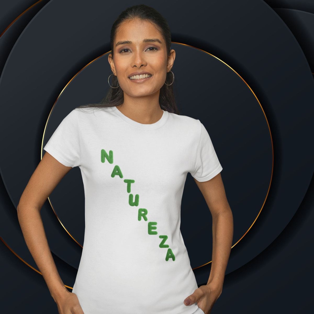 Nome do produto: Camiseta Feminina Baby Long Natureza