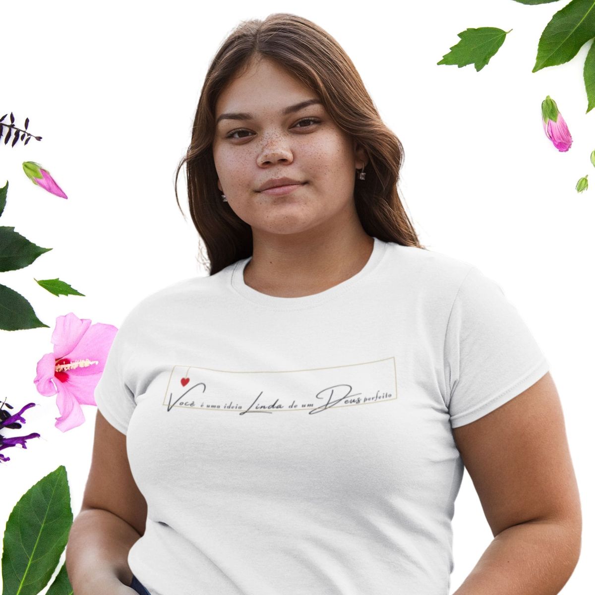 Nome do produto: Camiseta Feminina Plus Size Você É Únca De Um Deus Perfeito
