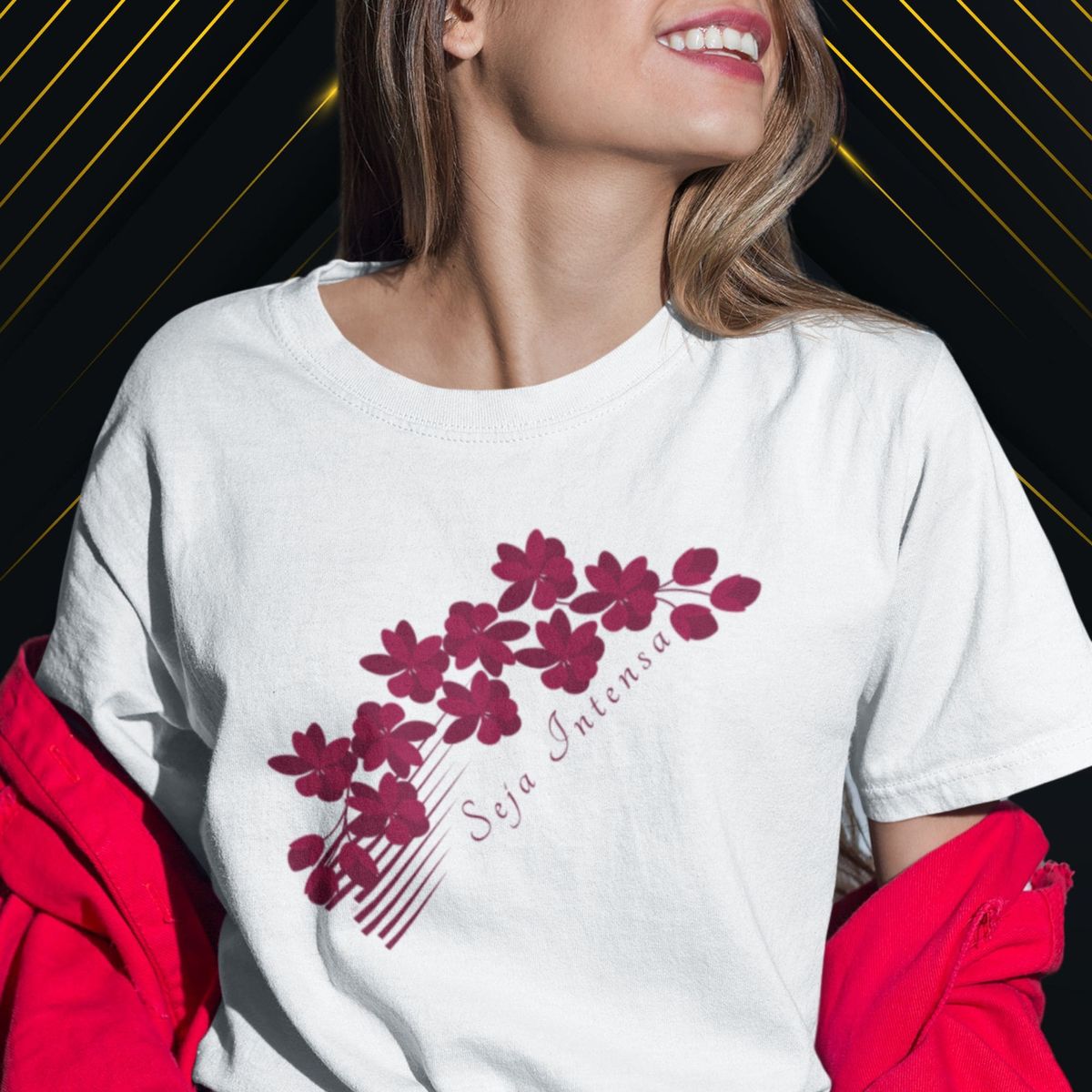 Nome do produto: Camiseta Feminina T-shirt Seja Intensa