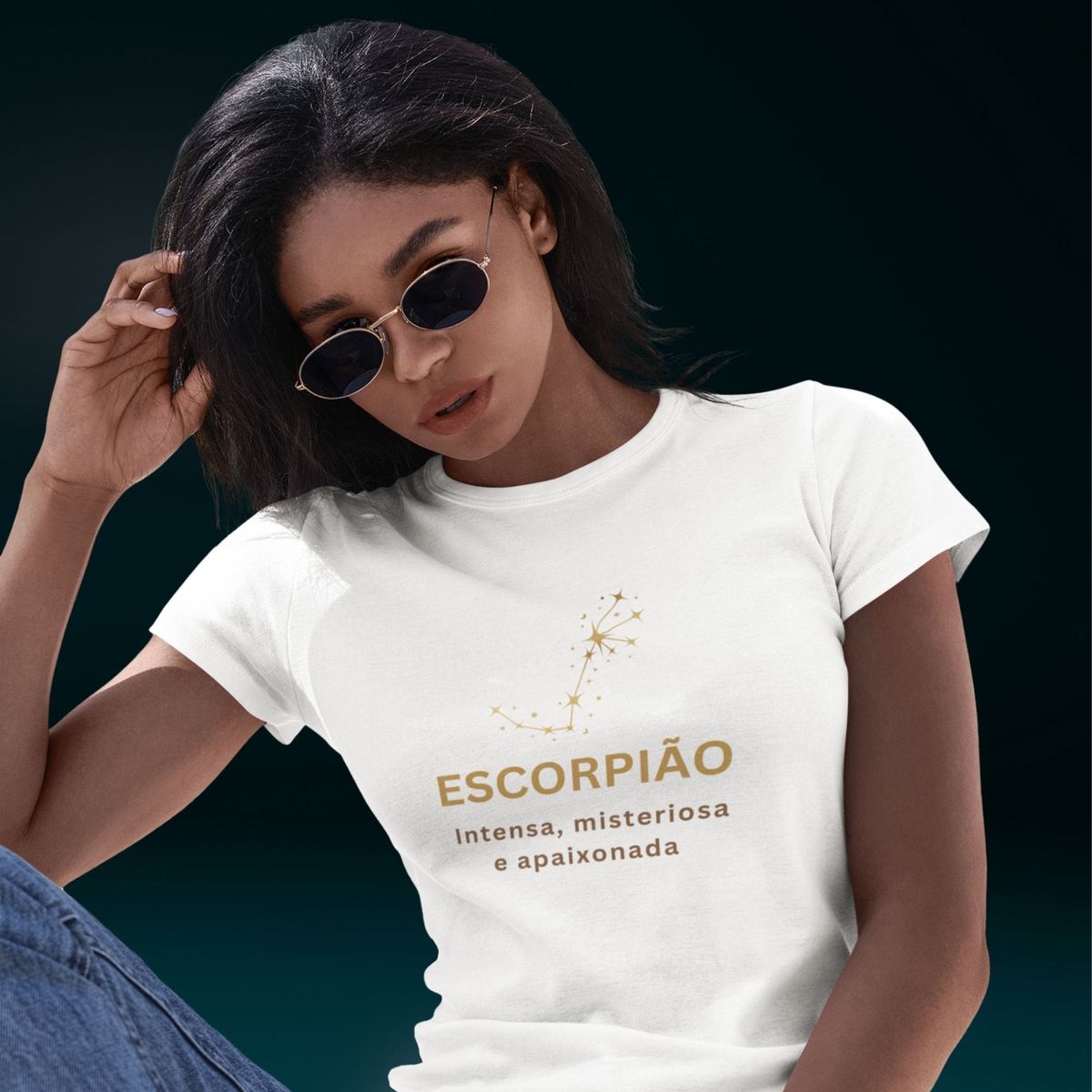 Nome do produto: Camiseta Feminina Baby Long Signo-Escorpião