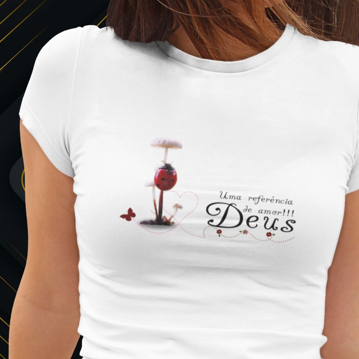 Nome do produto: Camiseta Feminina Baby Long Uma Referência De Amor DEUS