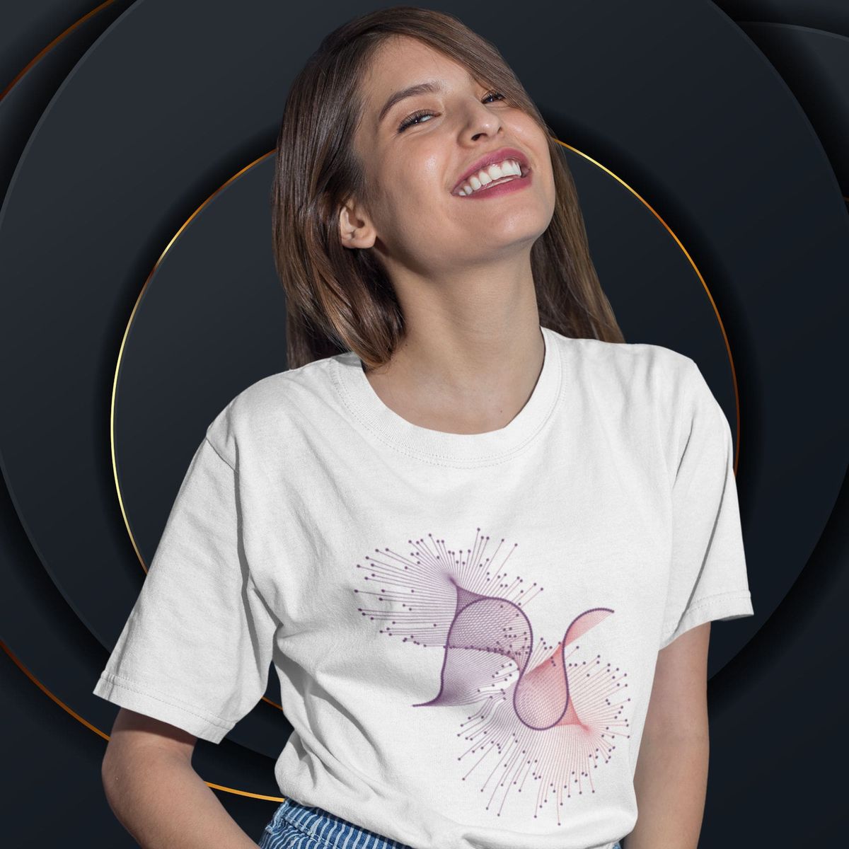 Nome do produto: Camiseta Feminina T-shirt Lines