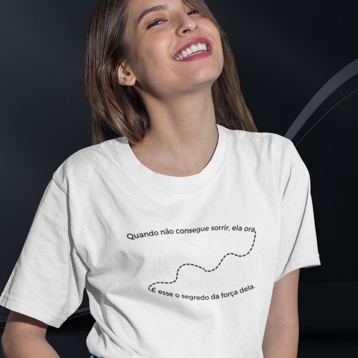 Nome do produto: Camiseta Feminina T-shirt Sorrir